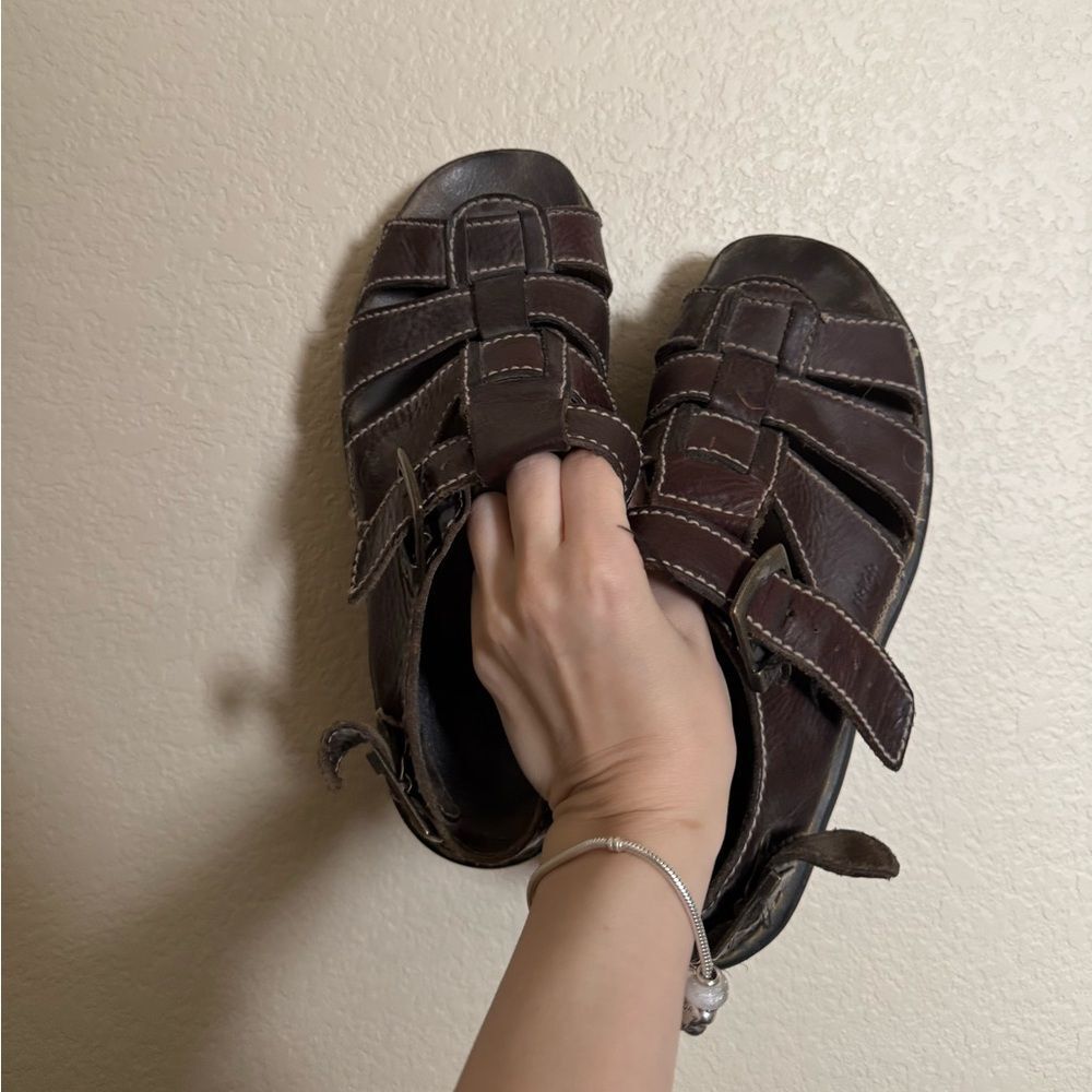 Vintage Doc Martens Chunky Fisherman Sandals Sz 11 Mens Brown Y2K - Picture 2 of 7
